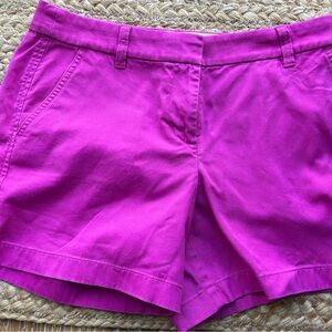 J. Crew Bright Fuchsia/ Magenta Cotton-Blend Shorts, Size 6